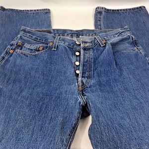 Vintage Levi's 501 Button Fly Straight Leg Blue Jeans